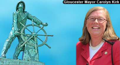 Gloucester Mayor Carolyn Kirk announces "Bridge Plan" to aid fishery in economic crisis